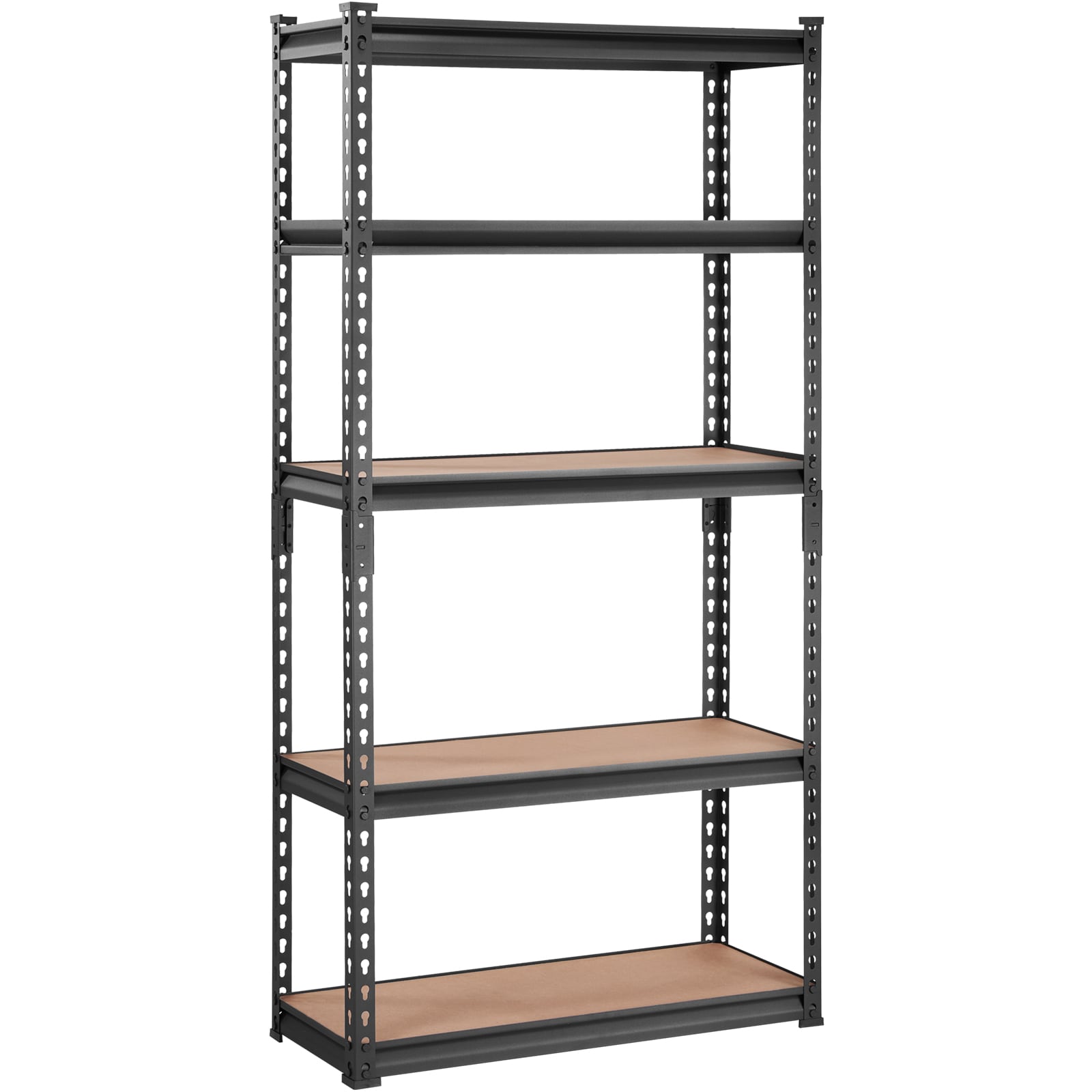 Heavy Duty Metal Storage Shelving Unit 5 Tier Adjustable Rack Black_voghion.com
